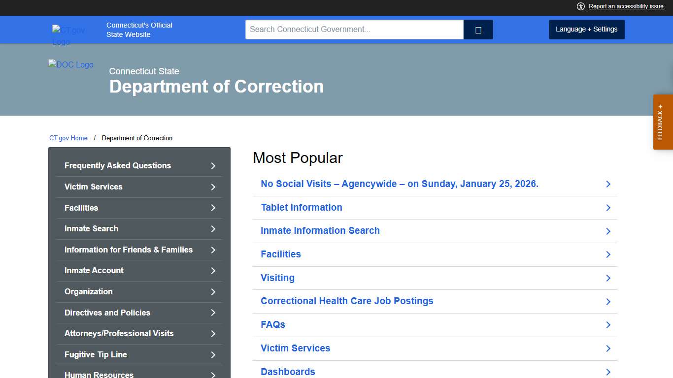 Connecticut Department of Correction
